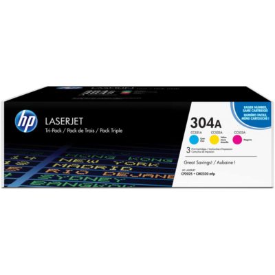 Hp 304A Toner, Cyan, Magenta, Yellow Tri-Pack, CF372AM (package 3 each)